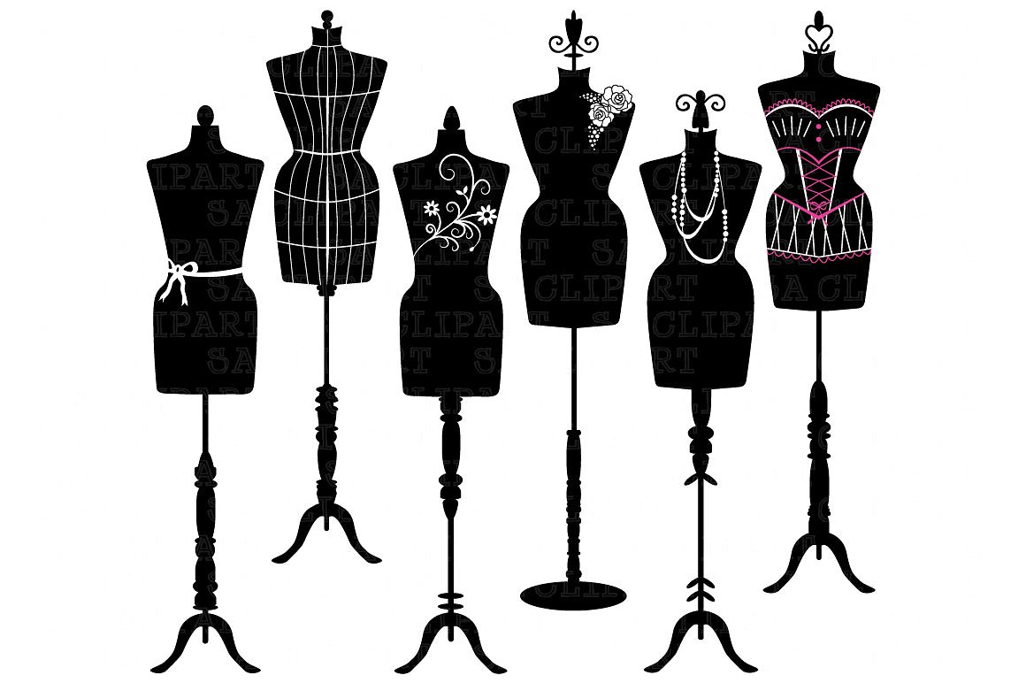 1160x772 Vintage Mannequin Dress Clipart Collection