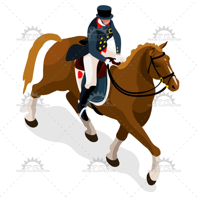 690x690 Equestrian Dressage 2016 Sports 3d Vector Illustration