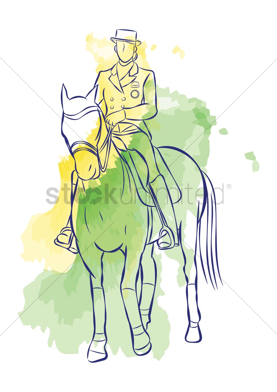 919x1300 Equestrian Dressage Vector Image