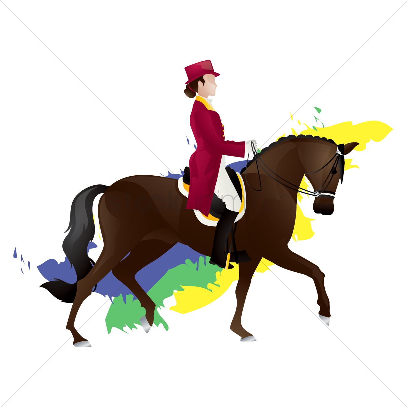 1300x1300 Equestrian Dressage Rider Vector Image
