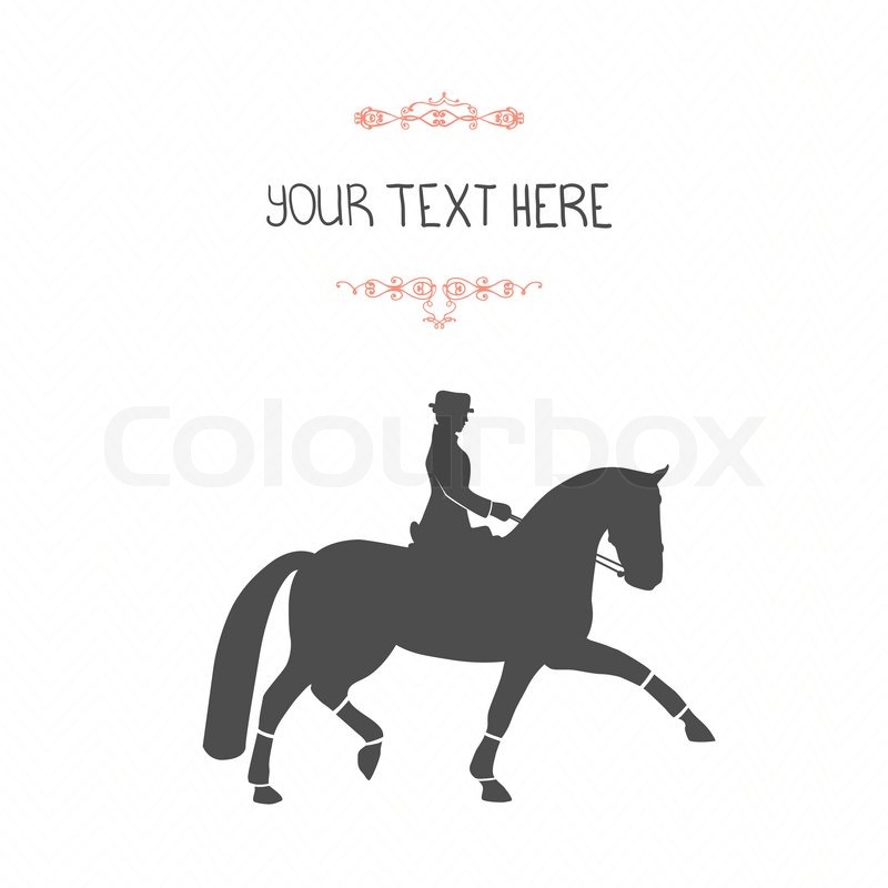800x800 Perfect Dressage Card Template. Beautiful Horse And Rider With