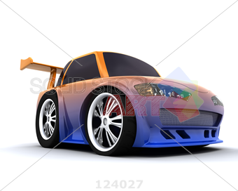 340x272 Stock Photo Of Vector Caricature Of Japanese Orange Blue Drift Car