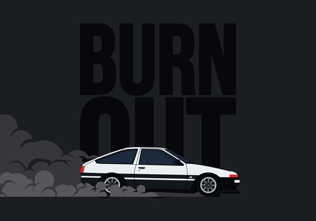632x443 Ae86 Car Drifting And Burnout Illustration Free Vector Download