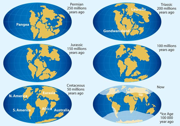 700x490 Continental Drift Vector Maps