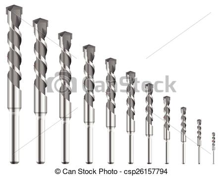 450x357 Drill Bits . Drill Bit On A White Background.