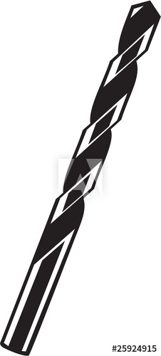226x500 Drill Bit Vinyl Ready Vector Illustration