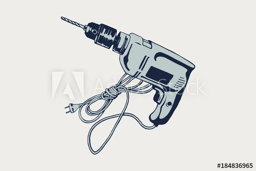 500x334 Drill Vector Icon. Illustration Isolated For Graphic Design.