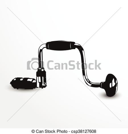 450x470 Hand Drill. Vector Illustration. Conditional Vector Image On A
