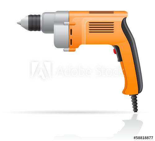 500x455 Electric Drill Vector Illustration