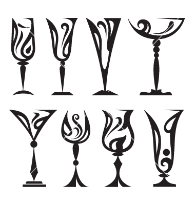 380x400 Drawn Glasses Vector Art