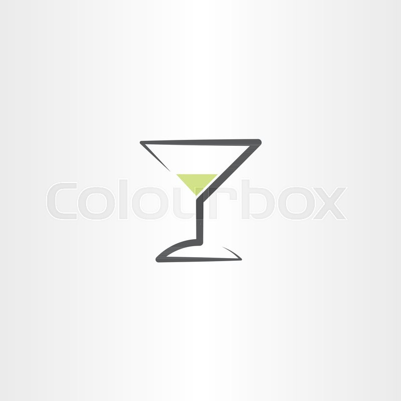800x800 Cocktail Drink Glass Logo Icon Symbol Element Stock Vector