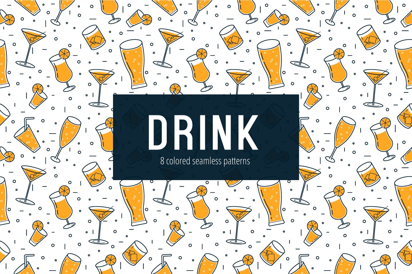 1440x960 Drink Vector Free Seamless Pattern
