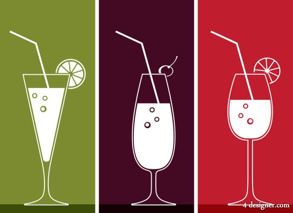 600x438 4 Designer Drink Cup Line Art Vector Material