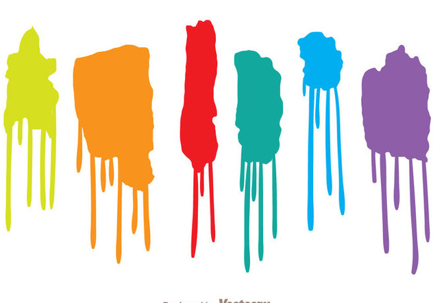632x443 Colorful Paint Drip Set Free Vector Download 330549 Cannypic