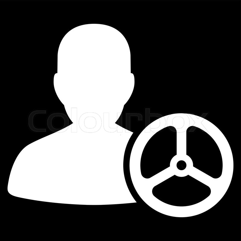 800x800 Driver Icon From Commerce Set. Vector Style Flat Symbol, White