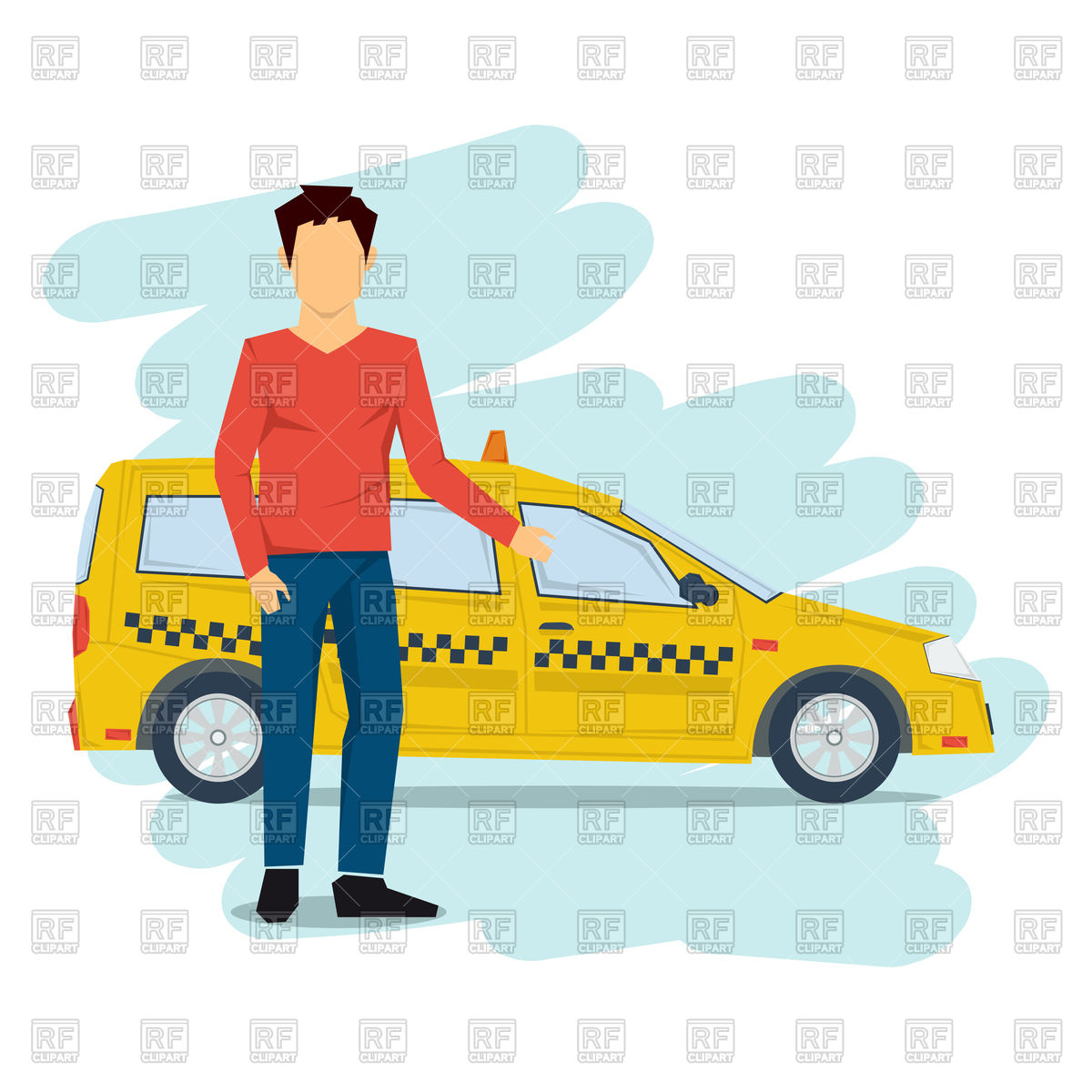 1200x1200 Taxi Driver Isolated On White Vector Image Vector Artwork Of