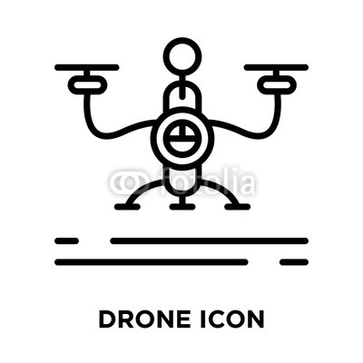 400x400 Drone Icon Vector Isolated On White Background, Drone Sign , Line