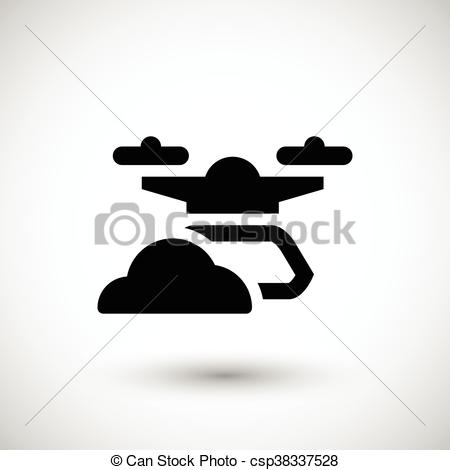 450x470 Modern Drone Icon Isolated On Grey. Vector Illustration Vector