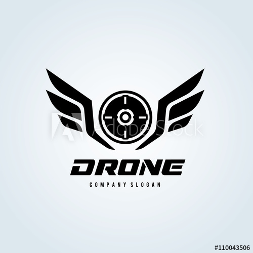 500x500 Drone Logo,wing Logo,game Logo,vector Logo Template.