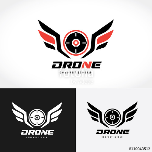 500x500 Drone Logo,wing Logo,game Logo,vector Logo Template. Stock Image