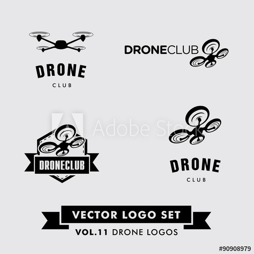 500x500 Drone Vector Logo Set