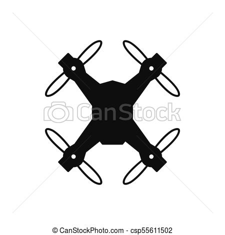 450x470 Drone Icon, Silhouette Style. Drone Icon. Silhouette Illustration
