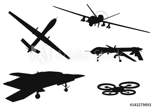500x354 Drone Vector Silhouettes Collection
