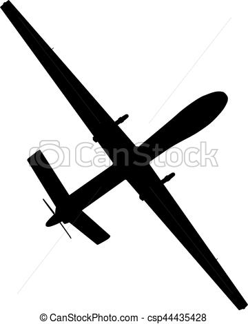 360x470 Weapon. Drones. Drone Flying Vector Silhouette.