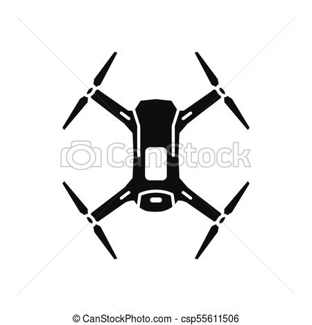 450x470 Drone Icon, Silhouette Style. Drone Icon. Silhouette Illustration