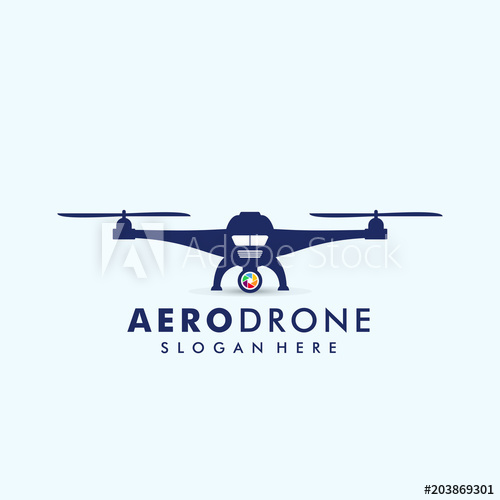 500x500 Drone Logo Template Vector Icon. Photography Drone Vector