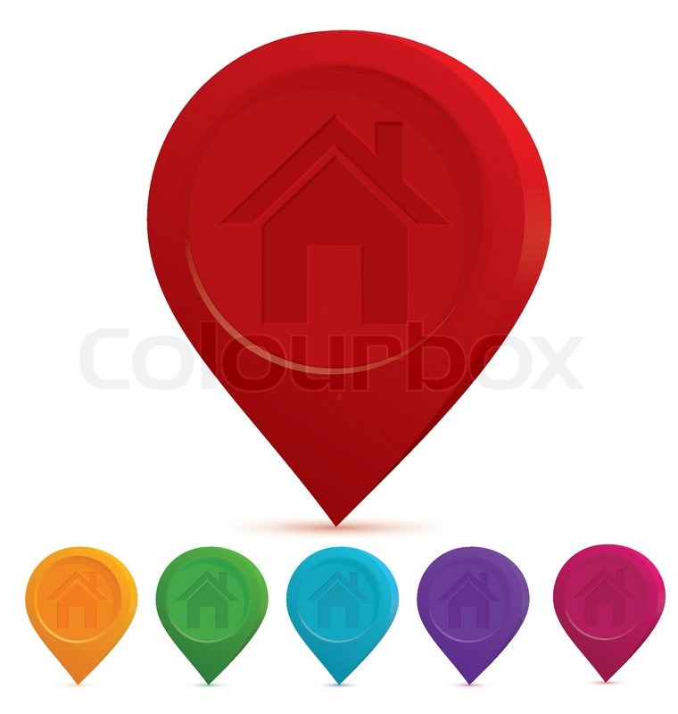 760x800 Home Icon Drop Pin Vector Stock Vector Colourbox