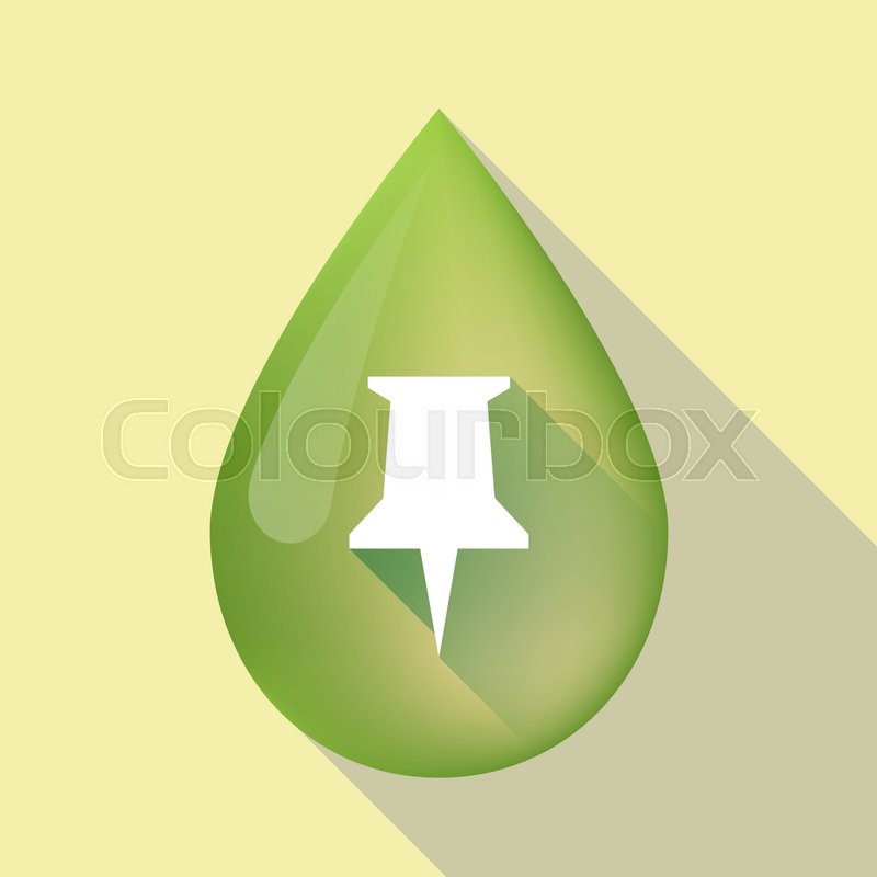 800x800 Illustration Of A Long Shadow Olive Oil Drop With A Push Pin