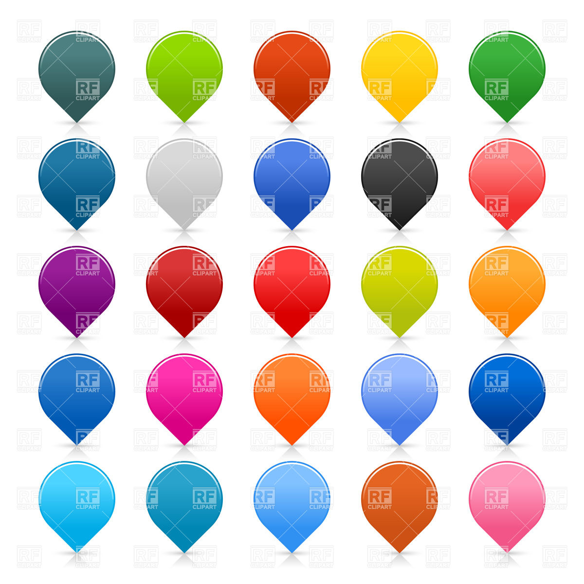 1200x1200 Set Of Coloured Map Pin