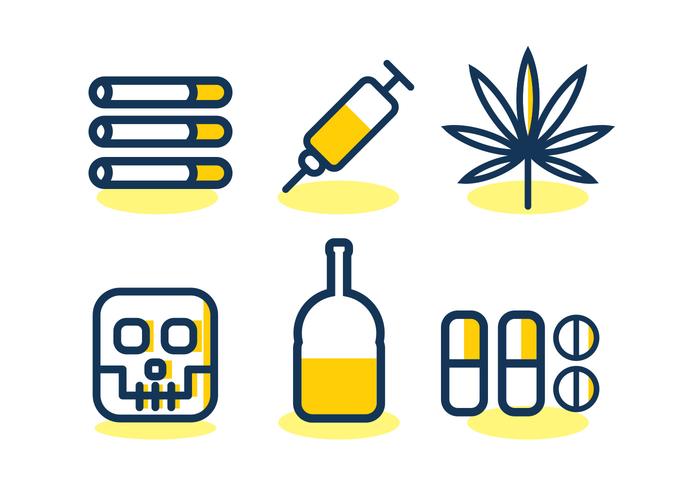 700x490 No Drugs Vector Icon Set