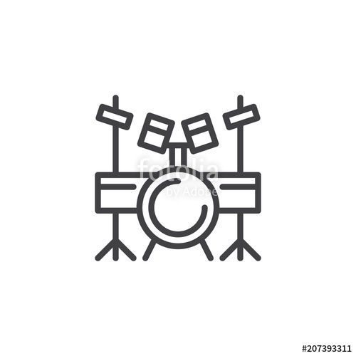 500x500 Drum Set Outline Icon. Linear Style Sign For Mobile Concept And