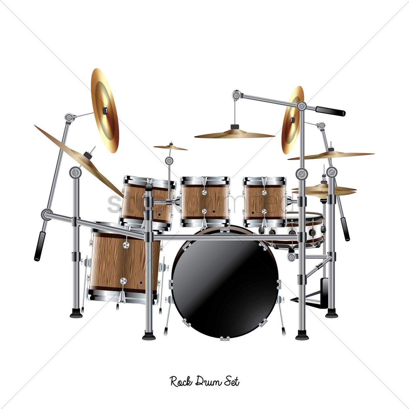 1300x1300 Rock Drum Set Vector Image