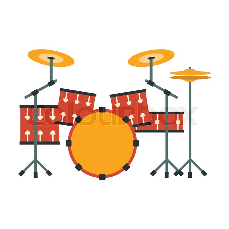 800x800 Drum Kit, Part Of Musical Instruments Set Of Realistic Cartoon