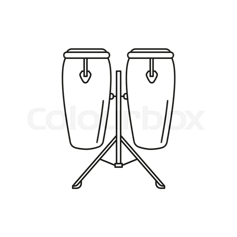 800x800 Conga Drum Icon. Outline Conga Drum Vector Icon For Web Design