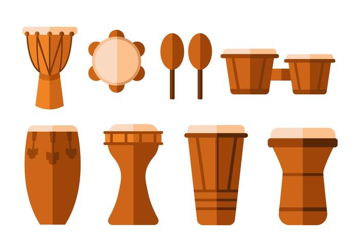 700x490 Free Traditional Africa Drums Flat Vector