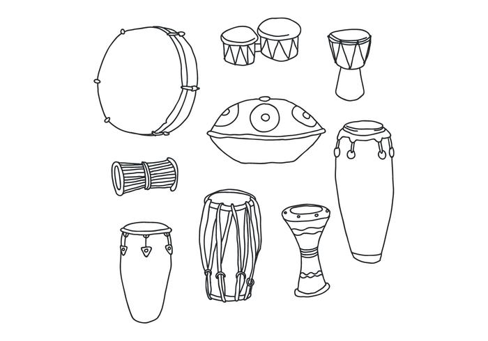 700x490 Set Of Hand Drawn Drum Vectors