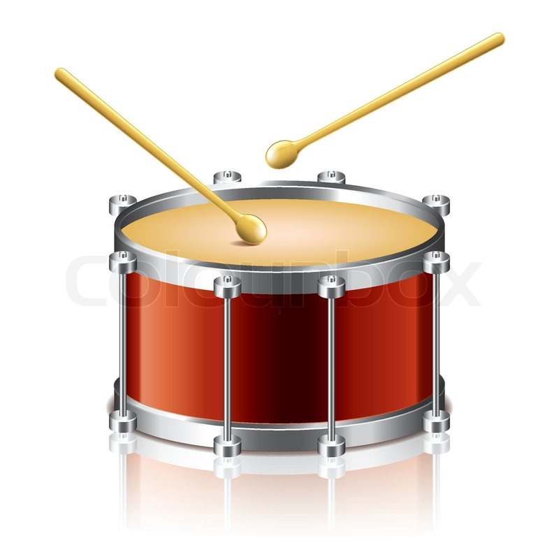 800x800 Bass Drum Vector Isolated On White Photo Realistic Vector
