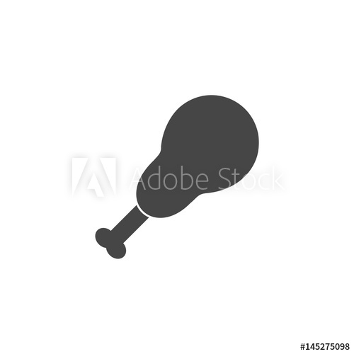 500x500 Chicken Leg Drumstick Vector Icon Illustration