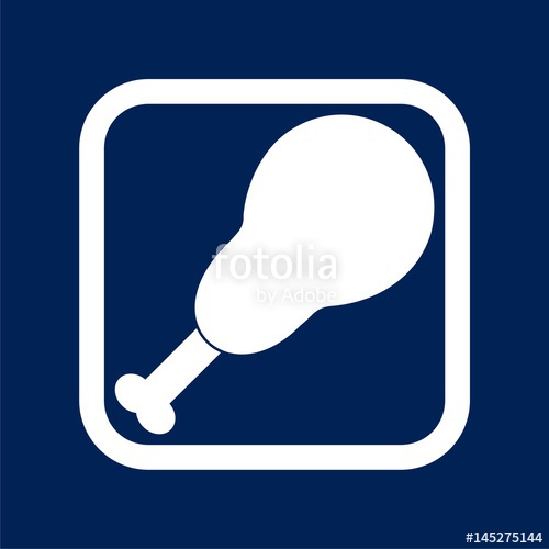 500x500 Chicken Leg Drumstick Vector Icon Illustration Stock Image And