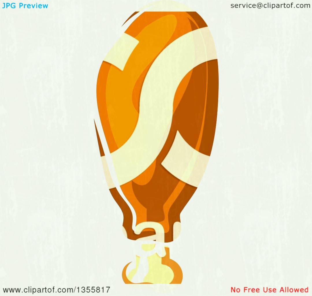 1080x1024 Clipart Of A Cartoon Chicken Drumstick Royalty Free Vector