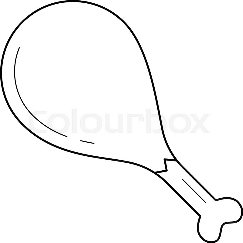 800x799 Drumstick Vector Line Icon Isolated On White Background. Turkey