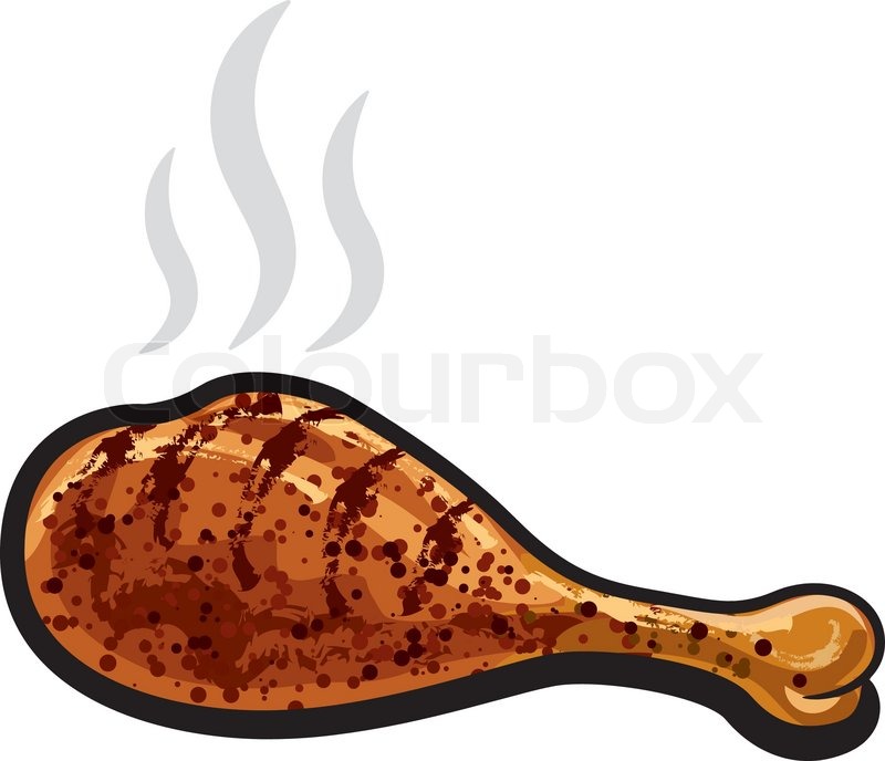 800x688 Hot Chicken Drumstick Stock Vector Colourbox