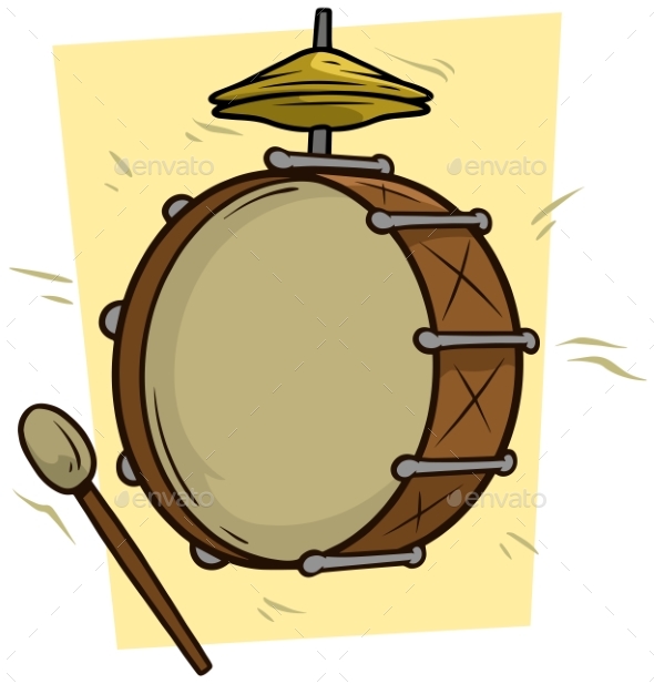 590x617 Cartoon Drum And Big Drumstick Vector Icon By Gb Art Graphicriver