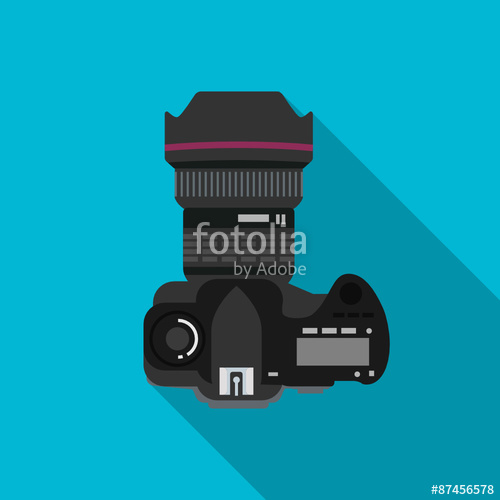 500x500 Dslr Camera Top View Icon Flat Design Vector Stock Image And