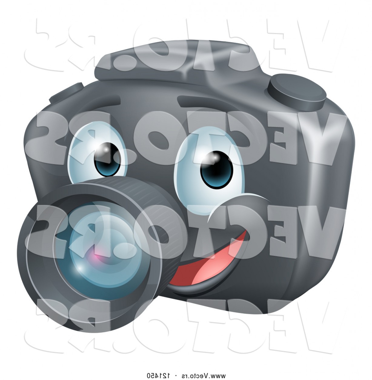 1228x1252 Vector Of Cartoon Smiling Happy Dslr Camera Mascot By