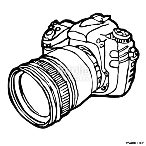 500x500 Dslr Camera Sketch Vector Stock Image And Royalty Free Vector